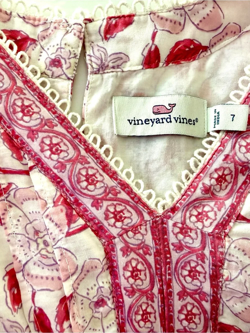 Vineyard Vines Pink Floral Cotton Summer Dress
